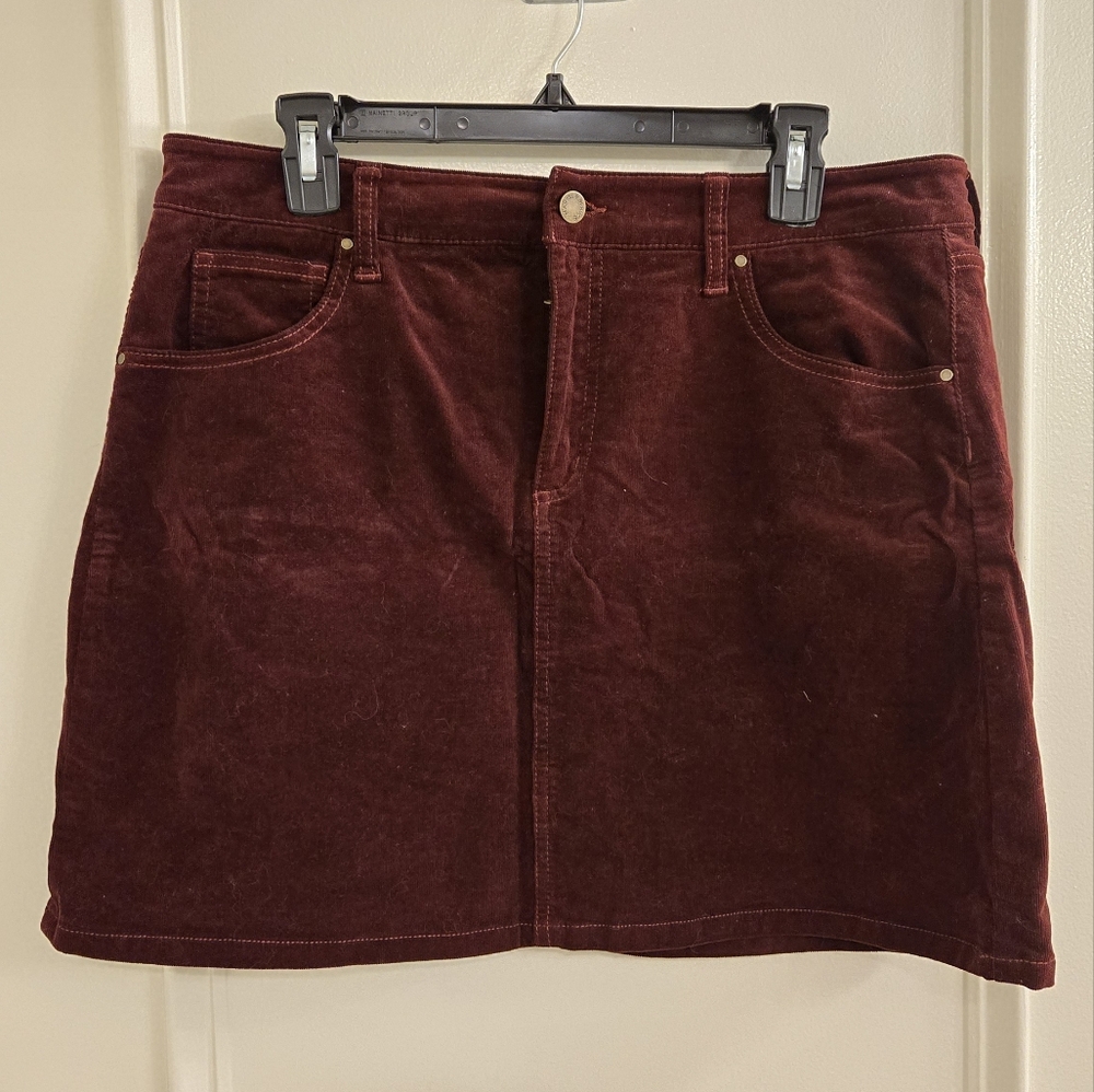 Burgundy Corduroy Skirt